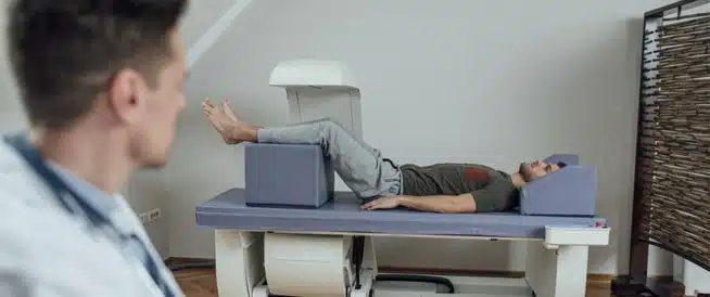 What is the test that reveals osteoporosis?